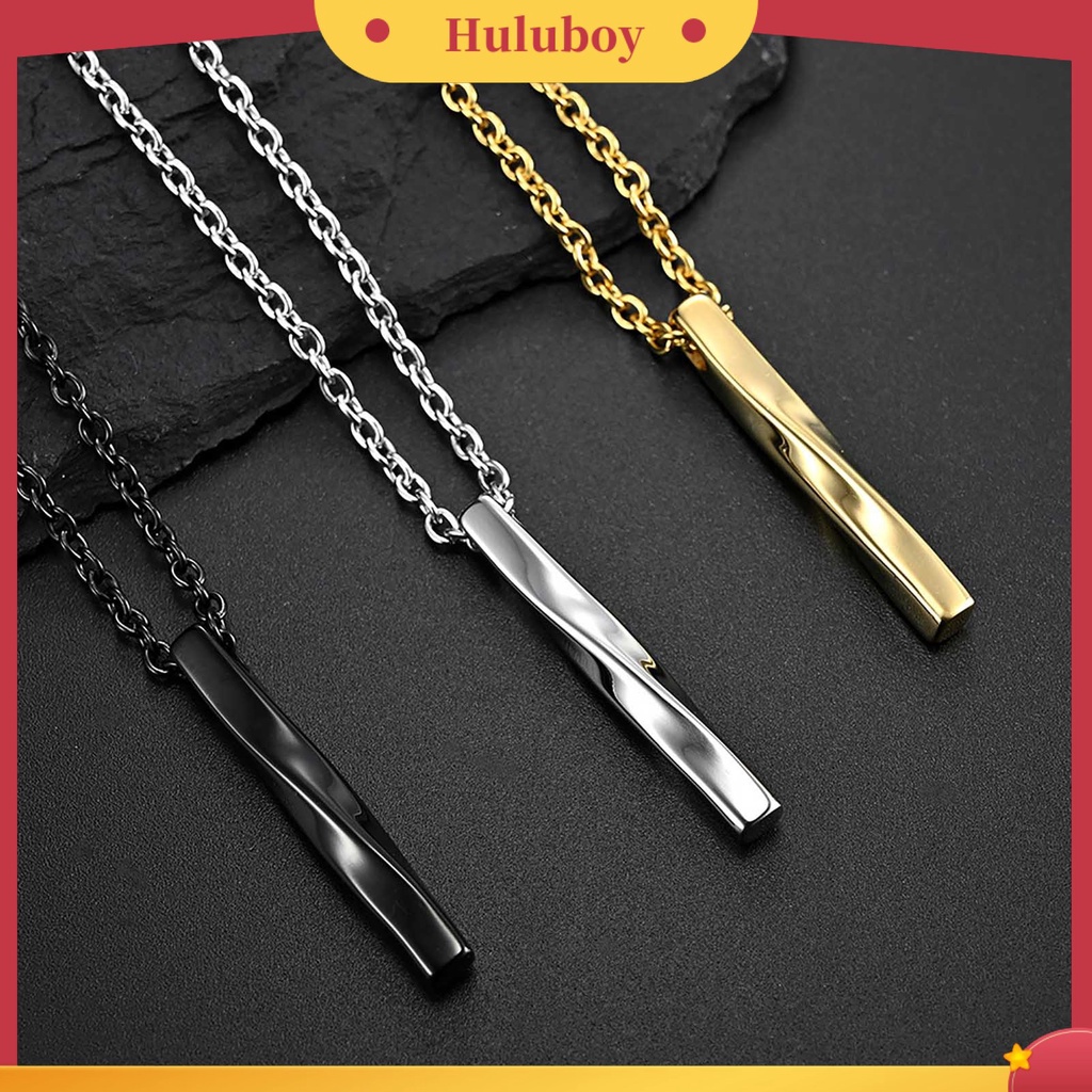 {Ready Stock} Kalung Pria Bentuk Persegi Panjang Spiral Perhiasan Liontin Pria Gaya Hip Hop Untuk Pakaian Sehari-Hari