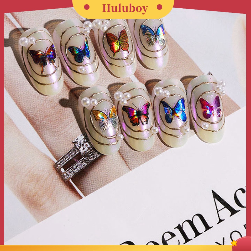 {In Stock} Stiker Nail Art Perekat Diri Pola Indah Eye-catching Hidup Kuku Kupu-Kupu Stiker DIY Nail Art Decal Nail supplies