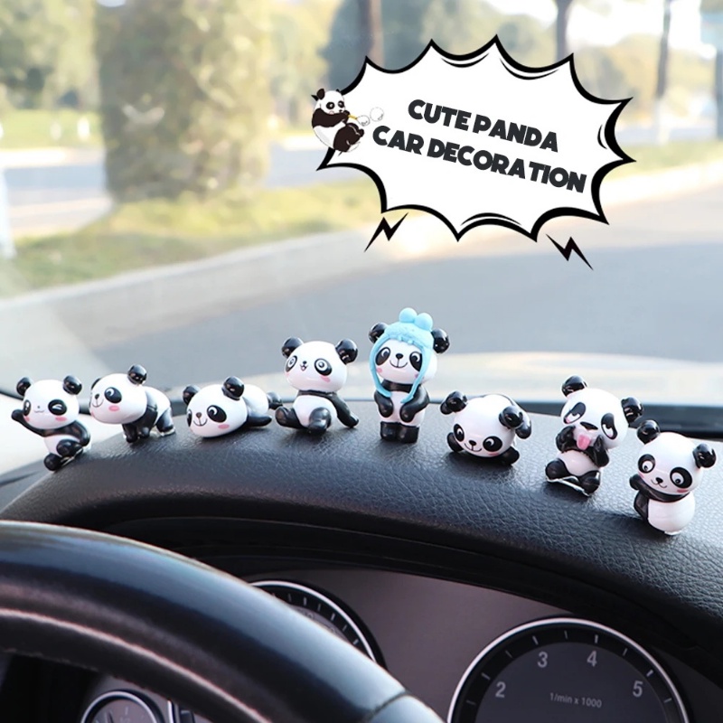 [Unggulan] Mini Self-sticky Kartun Hewan Mainan Auto Dashboard Spion Fun Dekorasi Kabinet Meja Belajar Dekorasi Aksesoris Resin Panda Babi Ayam Ornamen