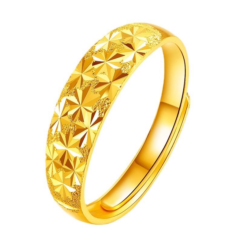 Goldkingdom Fashion Perhiasan Aksesoris Ready Stock Pasangan Cincin Perak Berlapis Perhiasan Tangan Bintang Langit Penuh Cincin Perak Terbuka Pria Dan Wanita Cincin