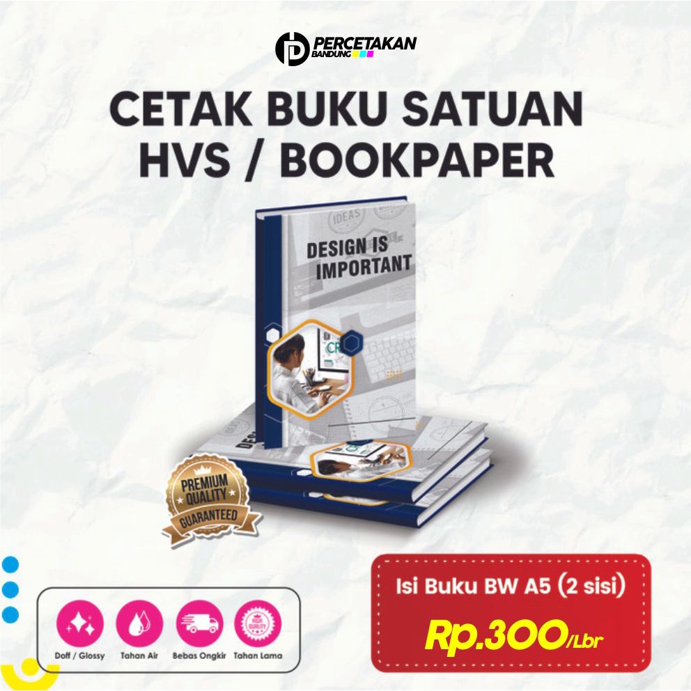 

Cetak Buku Satuan Booklet/Softcover/Hardcover/Ring (A5/A4/B5) 1 SISI - A5, BW
