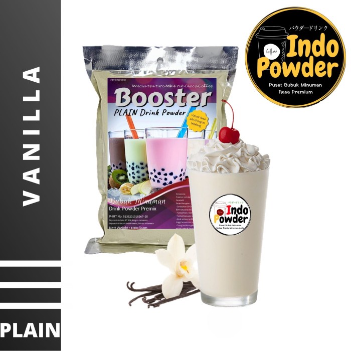 

[Powder Drink]Aneka Rasa PLAIN Bubuk Minuman VANILLA 1Kg - Bubuk VANILLA Tanpa Gula 1Kg