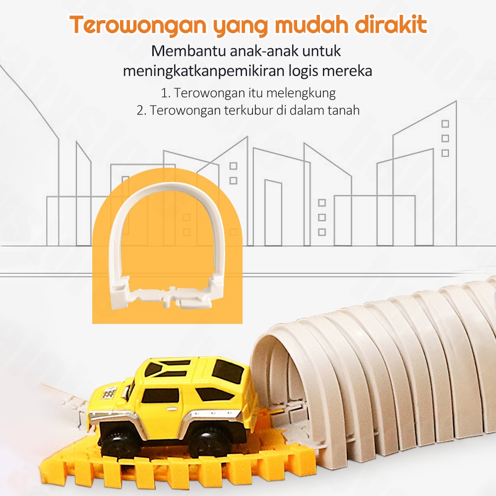 Halo Baby Mainan Kereta Api Edukatif Anak/DIY Kereta Api Mainan Track Listrik Engineering Mobil Hadiah Ulang Tahun