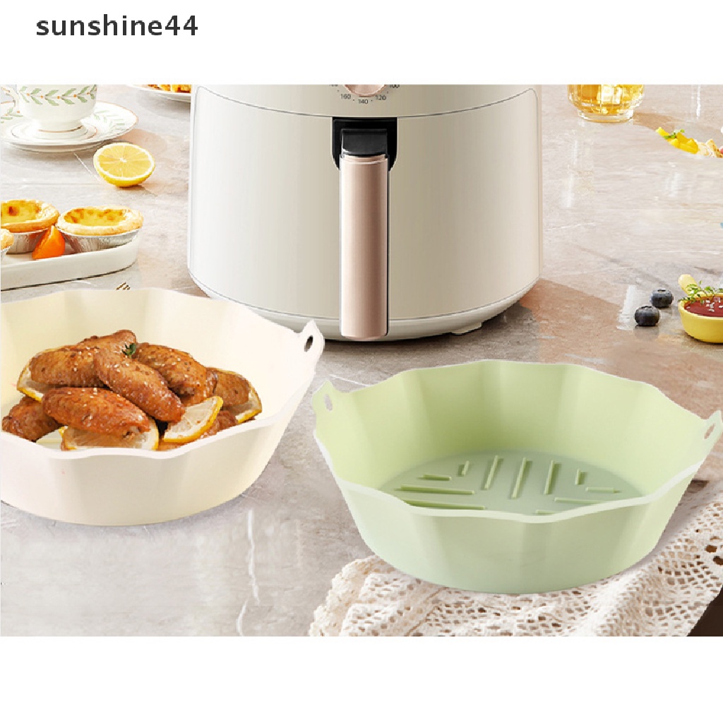 Sunshine Airfryer Silicone Square Basket Silicone Tray Untuk Airfryer Mudah Bersih Dish Liner Pizza Plate Grill Pan Mat Air Fryer Aksesoris ID