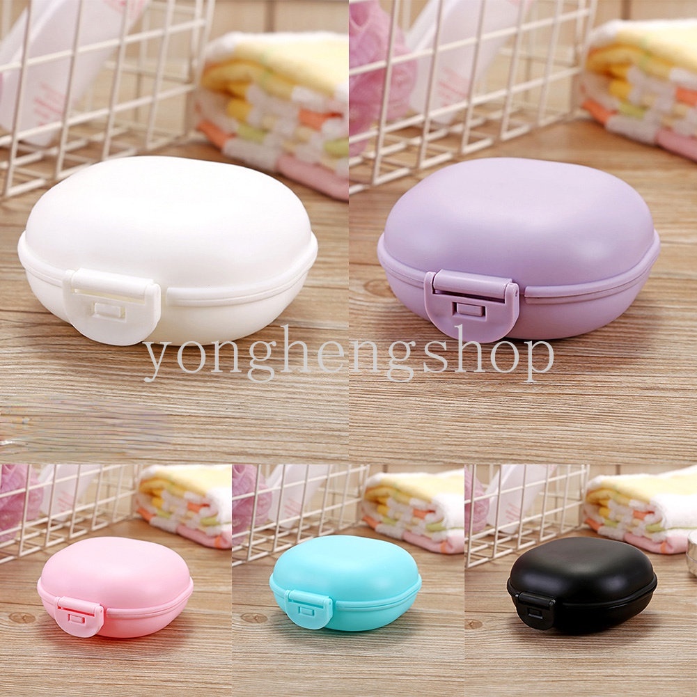 Kotak Sabun Warna Macaroon Dengan Tutup Travel Outdoor Portable Tempat Sabun Wadah Mini Soap Case Kotak Penyimpanan Piring Aksesoris Kamar Mandi