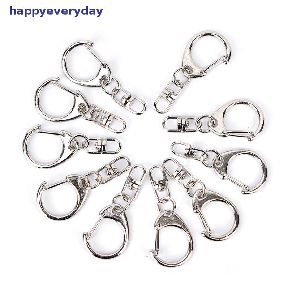 [happy] 10pcs DIY Dipoles Perak Keyring Keychain Split Ring Pendek Rantai Key Rings [ID]