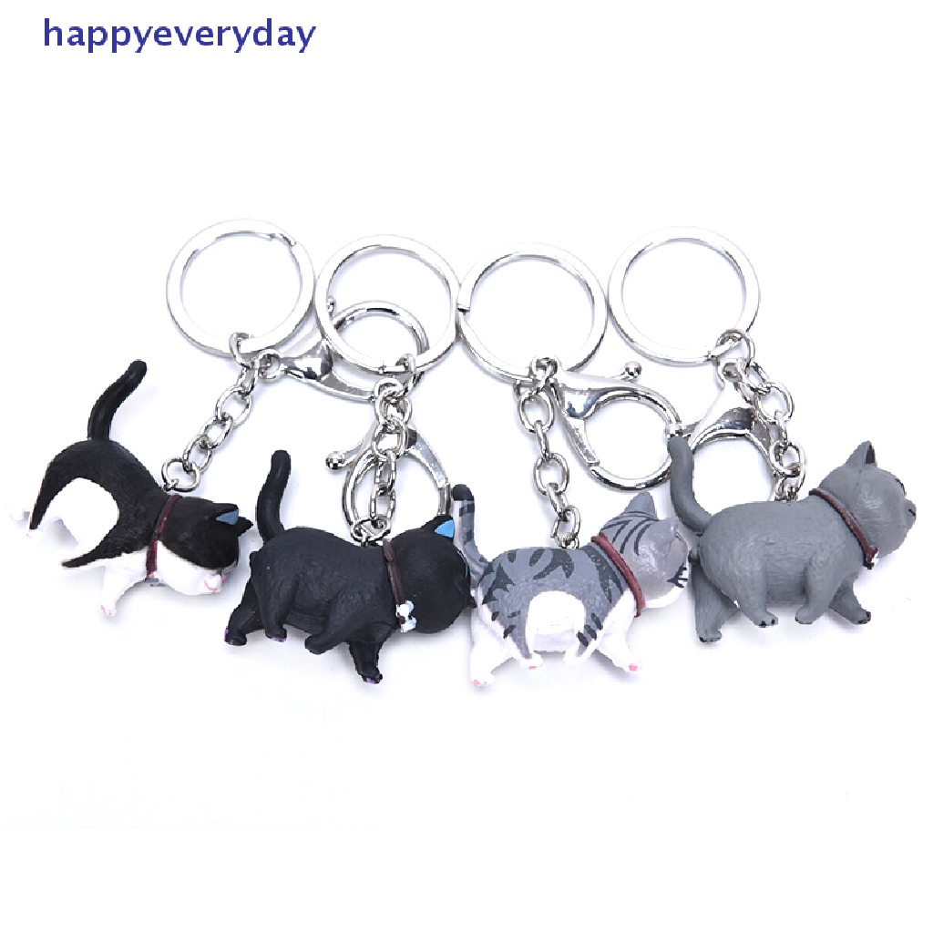 [happy] New Lovely Cat Kitten Keychain Gantungan Kunci Handbag Liontin Ornamen Hadiah Mainan Anak [ID]