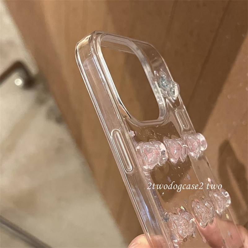 Casing 3D Permen Warna Bow Glitter Sequin Mewah Untuk Iphone14 13 12 11 Pro MAX Plus Mini Bling Lembut Bening Cover Untuk iPhone X XS MAX XR 7 8 Plus SE 2022 2020 14Plus 13Mini 12Mini