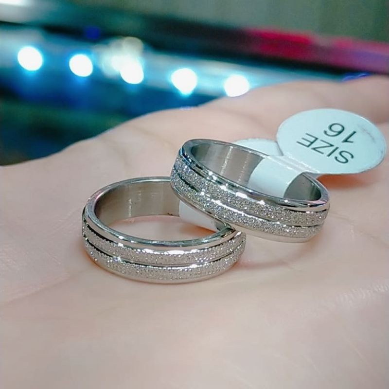 Cuc iGudang Cincin couple titanium silver (harga sepasang)