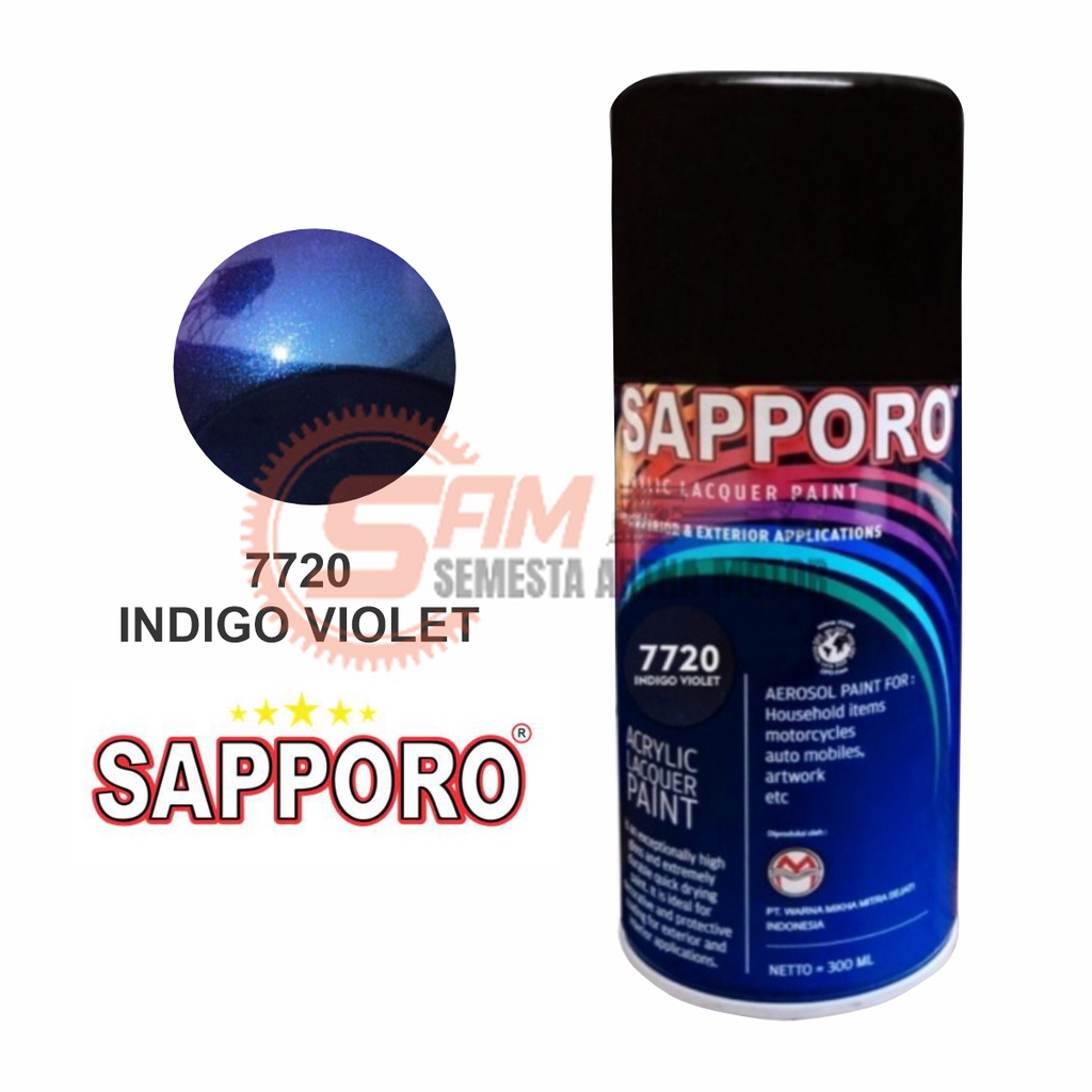 

Pilox Sapporo Indigo Violet 7720 Cat Semprot Bunglon Khameleon 3D 300ml Pilok Metal Aerosol Spray