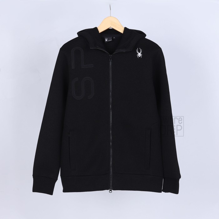 Original Spyder Jaket Sweater Pria Hoodie Rajut Tebal - L