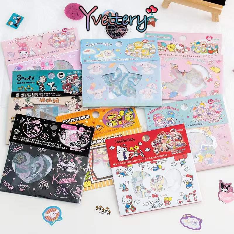 

COD❤️ Sanrio Stiker Transparan Motif Tulisan Sanrio Bahan PVC Untuk Dekorasi Buku Catatan / Diary DIY-yy