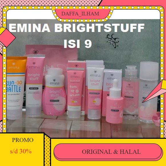 Terlaris Free Bubble Wrap Emina BRIGHT STUFF Paket Murah dan Lengkap / Paket Emina Bright Stuff Untu