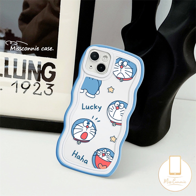 Kartun Doraemon Case Redmi 10A 12C 9A 10C 9a1 10 9T A1+9C NFC Redmi Note8 11 10s 9s 11s 9 10 11Pro 10Pro Max POCO M3 X3 NFC Pro Mi 11T Pro Wavy Edge Cute Cat Soft Sarung Tpu