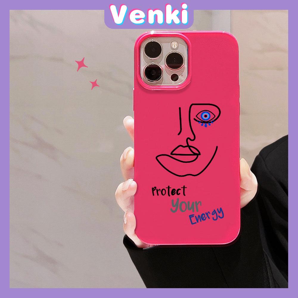 Case for iPhone 11 Soft TPU Glossy Rose Red Candy Case Trendy Line Drawing Face Camera Protection Shockproof For iPhone 14 13 12 11 Pro Max 7 8 Plus X XR