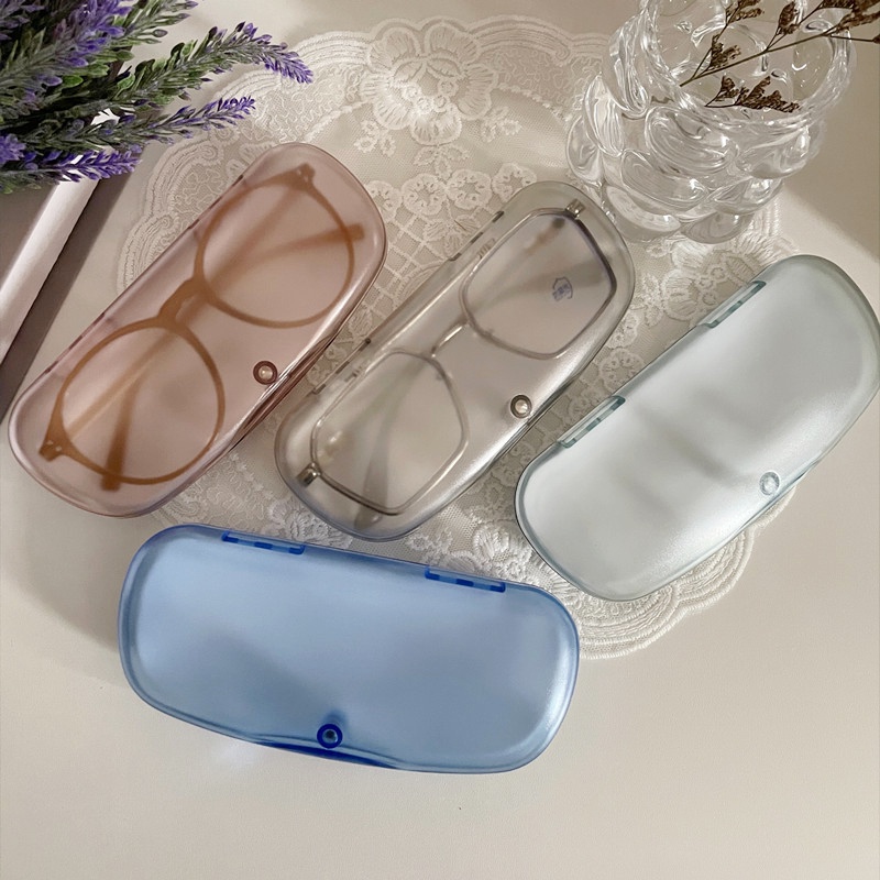 Kotak Pelindung Keras Transparan Sunglasses Case Shell Kacamata Portable Baca Casing Plastik Waterproof