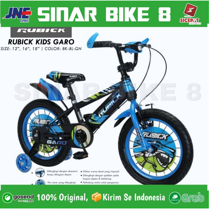 Sepeda Anak Laki BMX Rubick KIDS GARO Ukuran 12&quot; , 16&quot; &amp; 18 Inch Ada Lampu