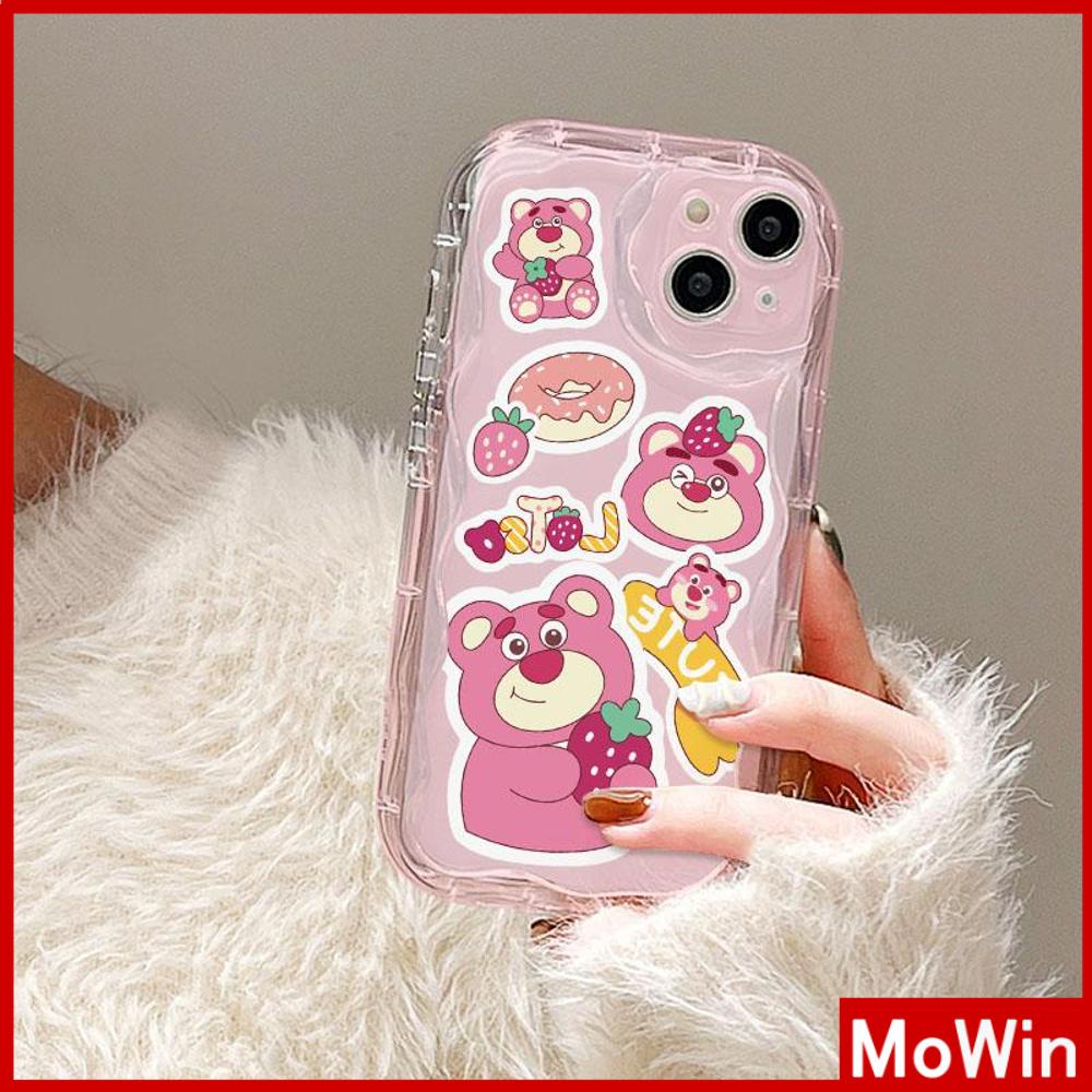 For iPhone 14 Pro Max iPhone Case 3D Curved Edge Wave Clear Case TPU Airbag Shockproof Camera Cover Cute Cartoon Compatible with iPhone 13 Pro max 12 Pro Max 11 xr xs max 7 Plus 8