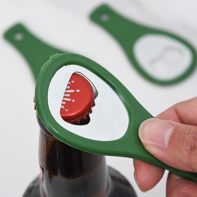 Pembuka Botol Stainless Steel Plastik Simple (Warna Random)/Portable Beer Drink Bottle Opener Bar Alat Dapur