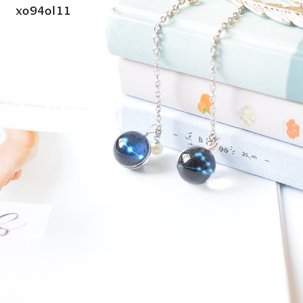 Xo Noctilucent 12rasi Bookmark Bola Liontin Tanda Buku Logam Pasokan Sekolah OL