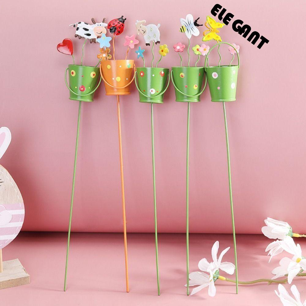 [Elegan] Penyisipan Tanaman Kreatif2023Dekorasi Tanaman Pot Miniatur Logam Tahan Lama Penyiraman Bisa