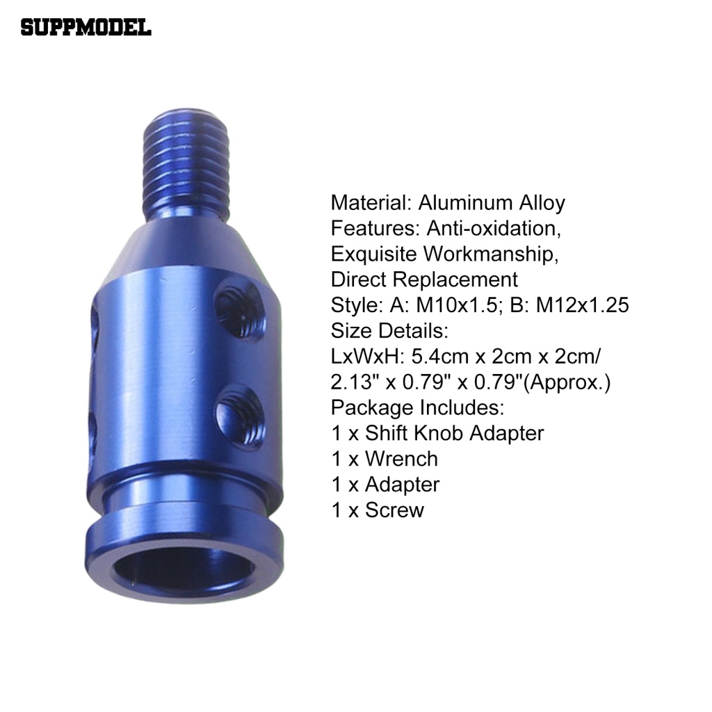 Suppmodel 1set Adaptor Stik Shifter Gigi Tahan Aus M12x1.25 Shifter Knob Adapter Pengerjaan Indah Untuk Shifter Non-Ulir
