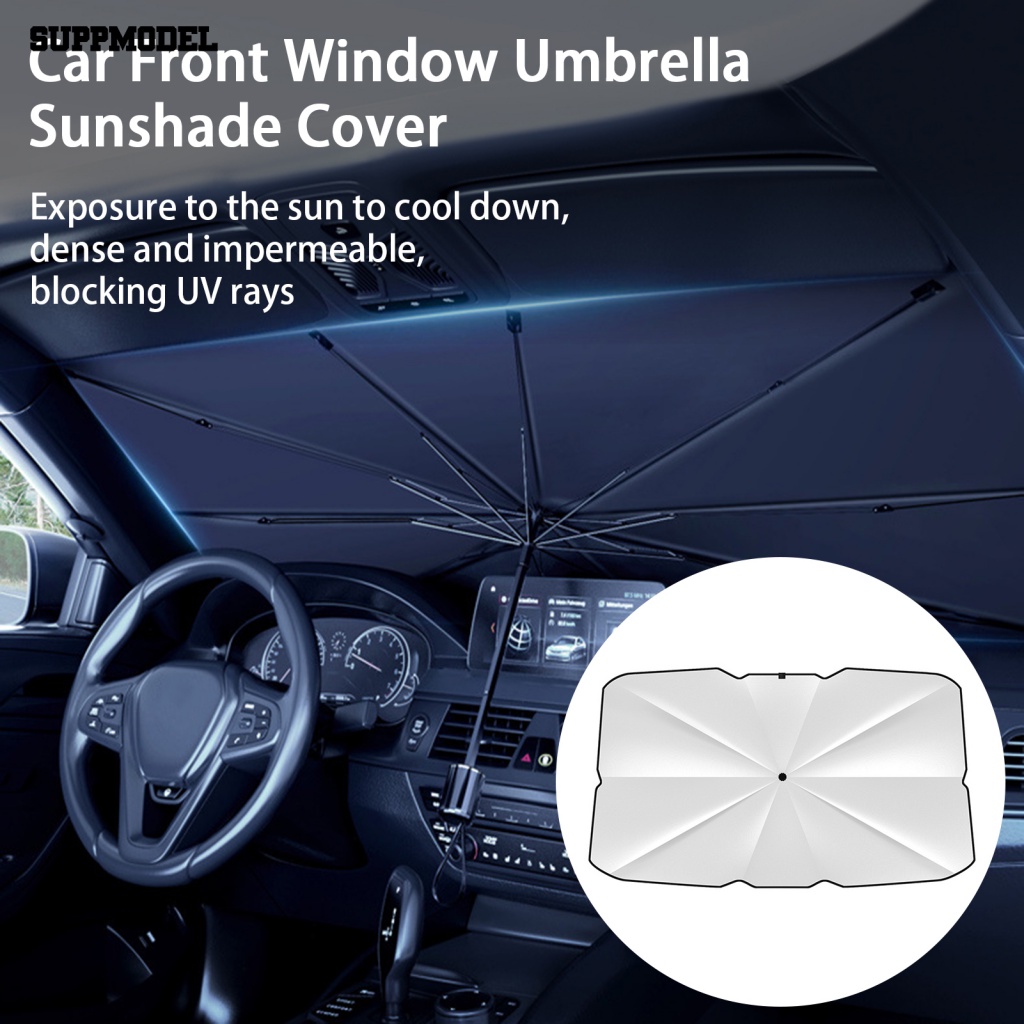 Suppmodel Reusable Car Sunshade Umbrella Aksesoris Mobil Car Front Window Umbrella Kerai Penutup Instalasi Sederhana