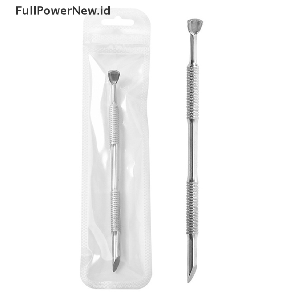 Power Stainless Steel Kutikula Pendorong Kuku Double Ended Spoon Nail Art Pedicure Alat ID