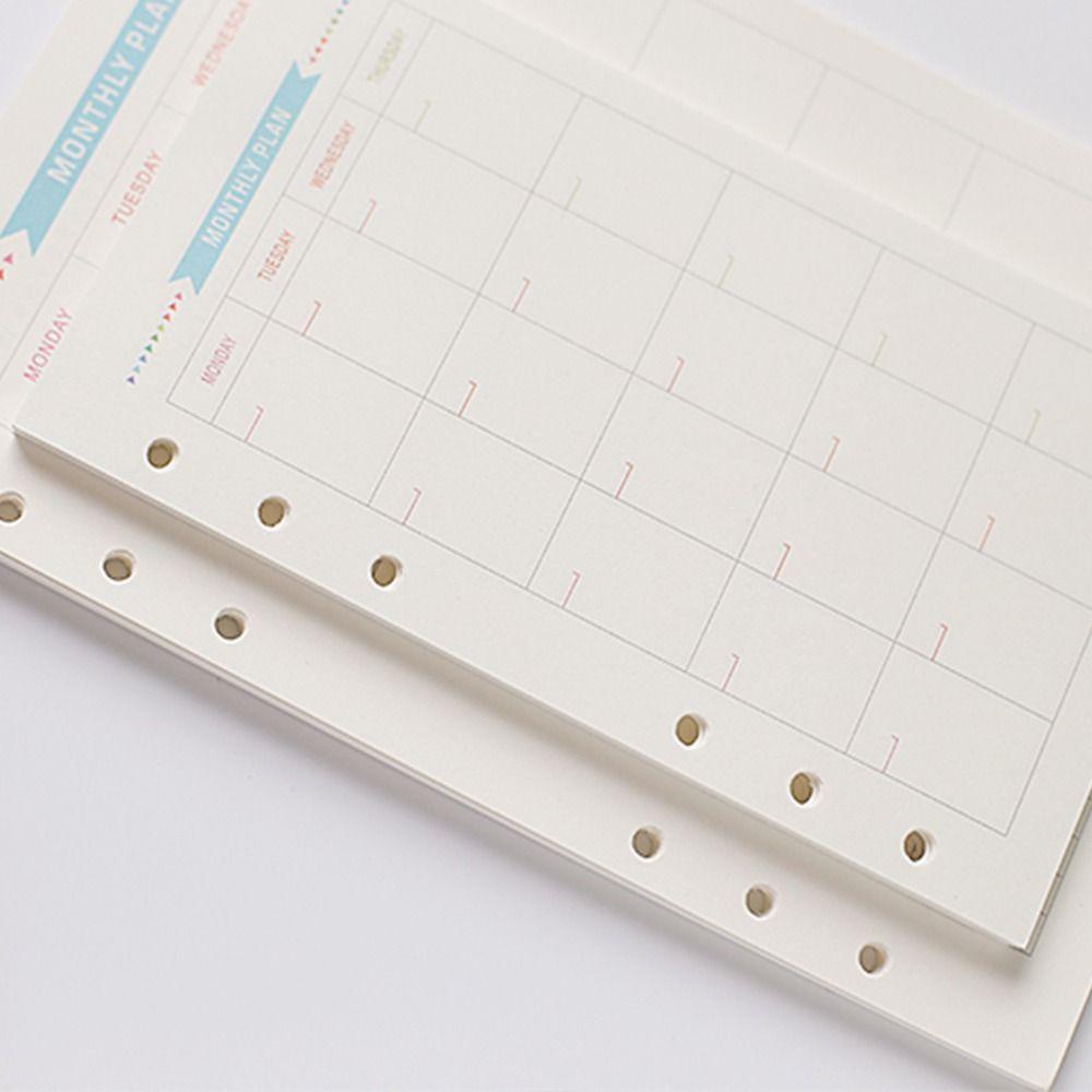 Mxbeauty A6 Loose Leaf Inside Paper Work Planning Diary Jurnal Manajemen Waktu Alat Tulis Paper Weekly Monthly Planner Habit Budidaya Refill Halaman Dalam