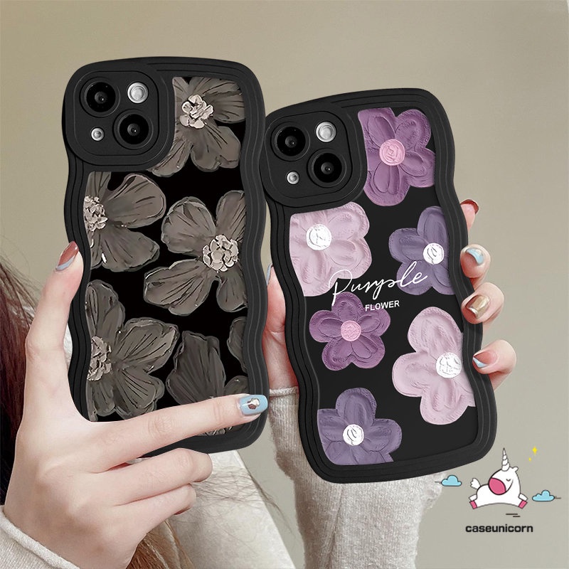 Casing Retro Motif Bunga Untuk Infinix Smart 4 6 5 Plus Hot 9 10 11 12 Play Hot 20 9 10 11s 10s 12i 10Lite 20s 8 12 Pro Note 10Pro 12 G96 Art Lukisan Cat Minyak Bunga Wavy Edge Soft Tpu Sarung