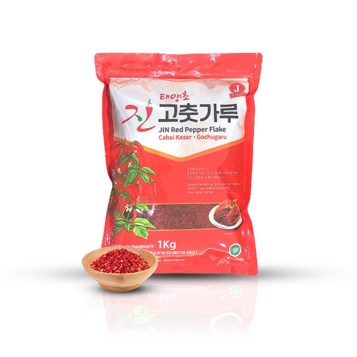 

JIN Red Pepper Flake - Cabai Kasar Korea - Gochugaru 1kg