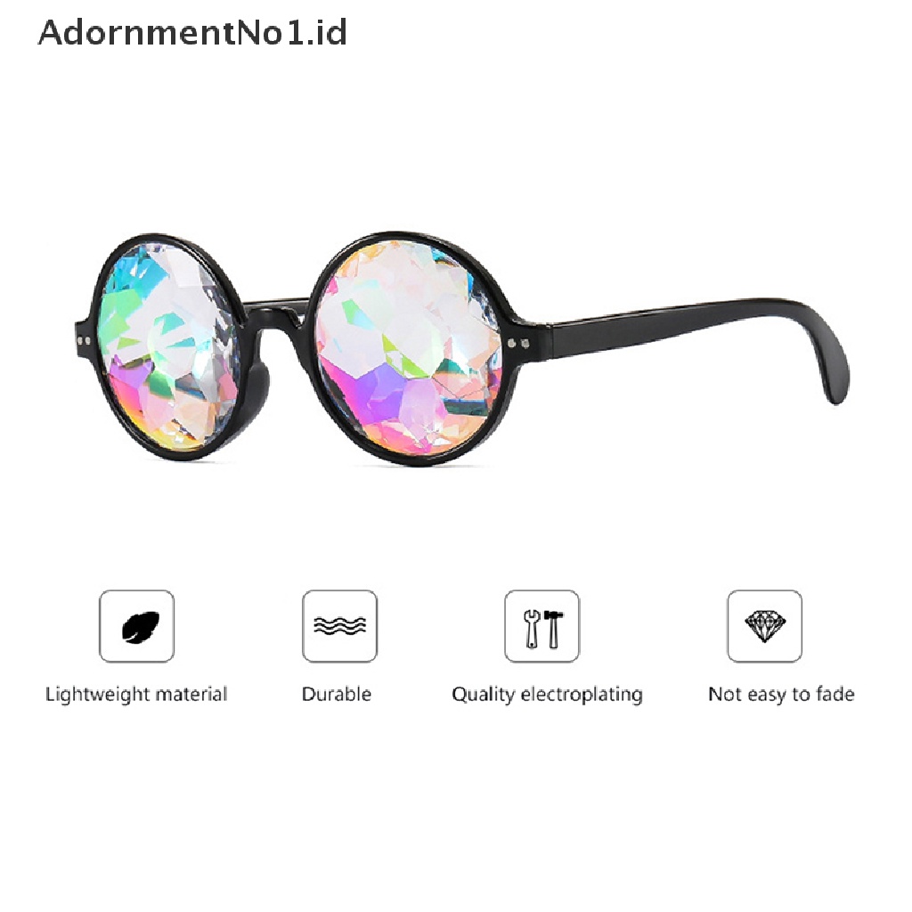 [AdornmentNo1] Kaleidoskop Kacamata Hujan Prisma Difraksi Lensa Kristal Kacamata Festivals Eyewear Pesta Klub Malam Aksesoris Cosplay Mosaik Kaca Prismatic Glasses Amusement