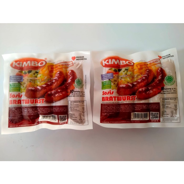 

Sosis Kimbo Bratwurst 500 gram isi 10