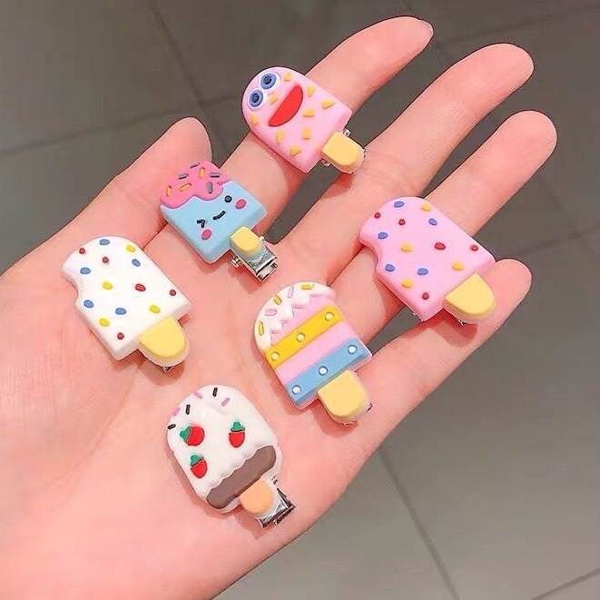 Jepit Rambut Anak Perempuan Lucu 10 in 1 / Jepitan Rambut Fashion Karakter / Jepitan Hair Pin Gaya Korea Kids Unicorn Ice Cream