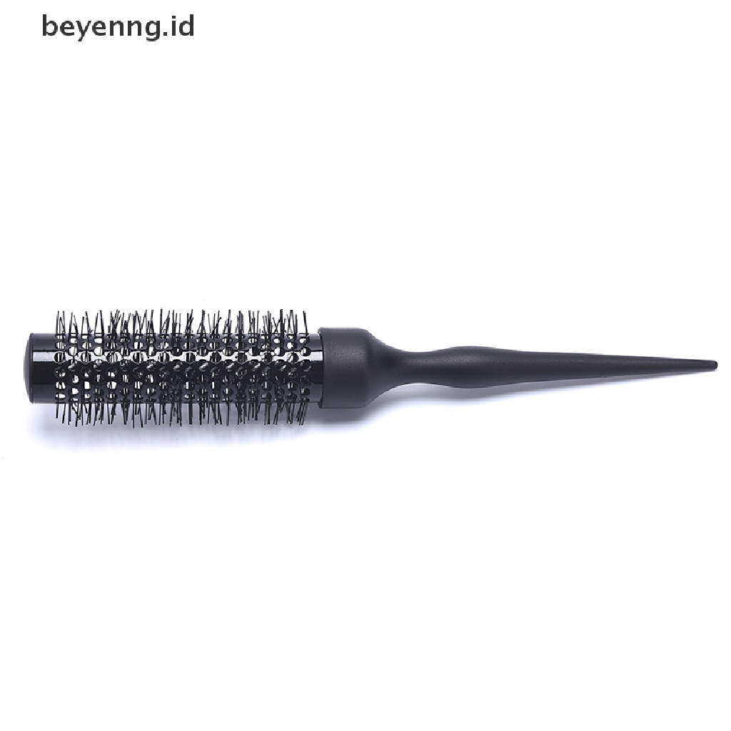 Beyen Sikat Rambut Roll Bulat Keriting Hitam Nylon Sisir Profesional Salon Barber Hairbrush ID