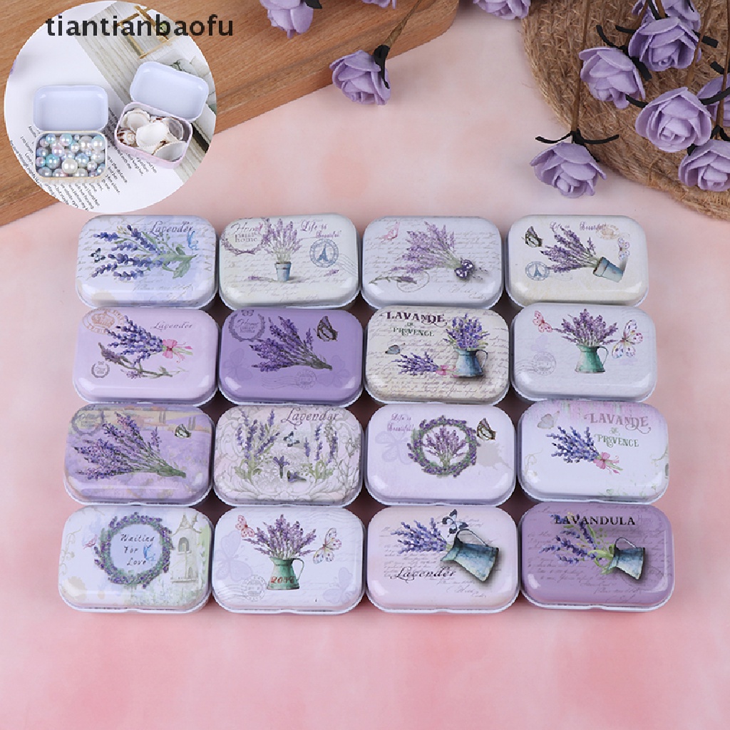 [tiantianbaofu] Lavender mini box Sealed jar packing Kotak Perhiasan candy box Penyimpanan Kecil Butik