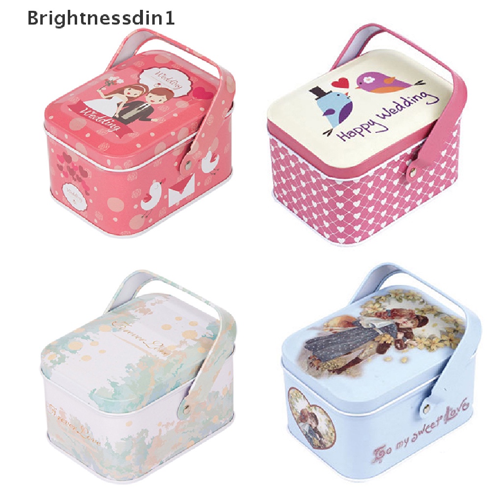 [Brightnessdin1] 1pcs Vintage Koper Kecil Penyimpanan Tin Metal Candy Box Gift Box Cookie Kotak Hadiah Koper Kecil Serba Serbi Organizer Penyimpanan Bisa Butik