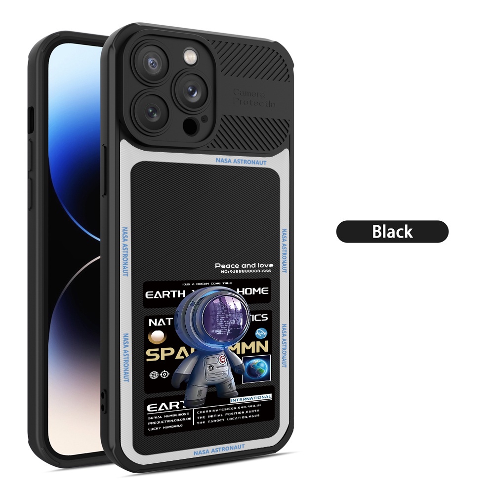 Redmi 12C Note 11S 11 Pro Redmi 10 10C 9A 9C 10A Note10 Note 10S 8 Pro Note 9s X3 Pro NFC Fashion Astronot Hitam Dan Biru Serat Karbon Cross Grain Phone Case DGX