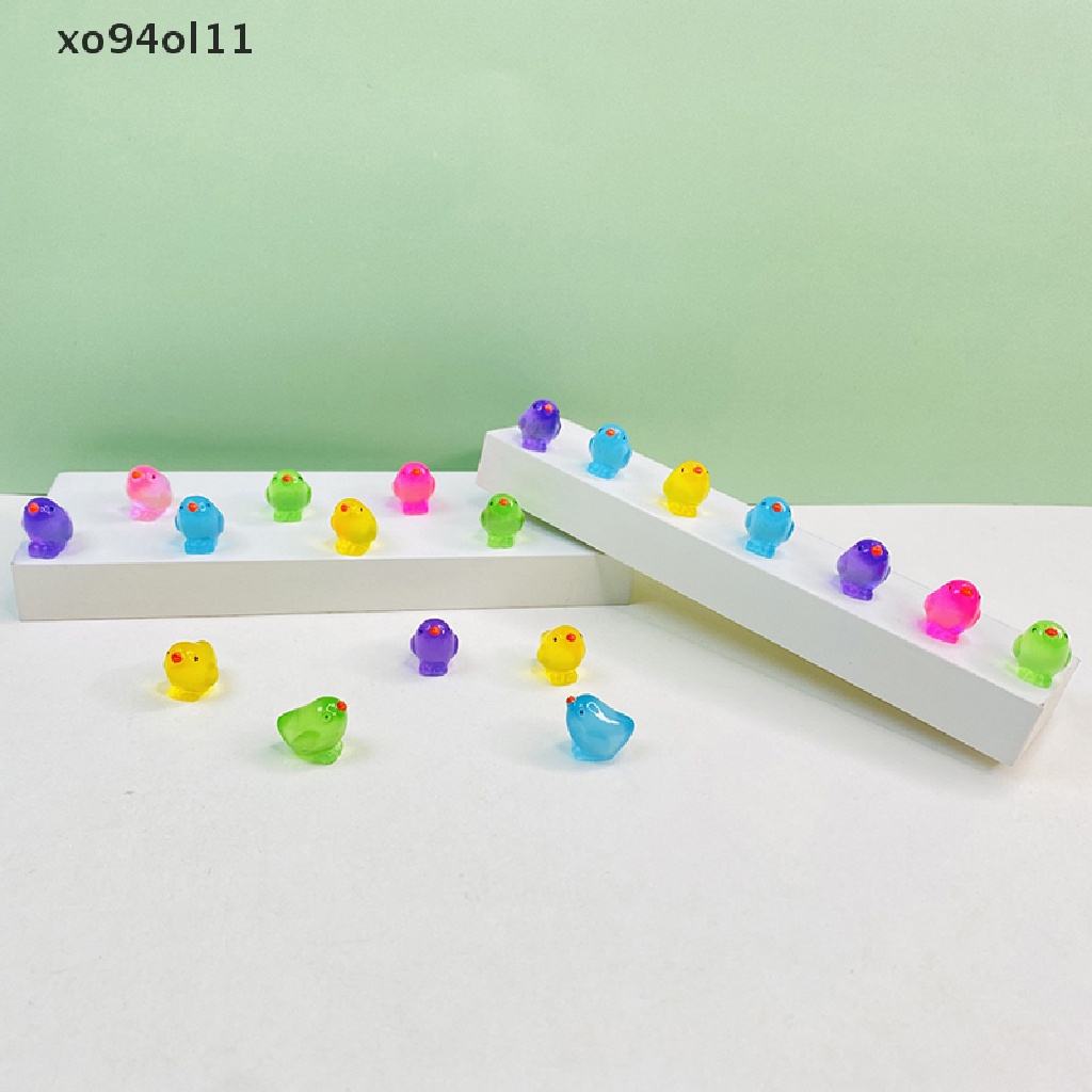Xo 5Pcs Mini Fluorescence Ayam Jago Lucu Glow In The Dark DIY Aksesoris OL