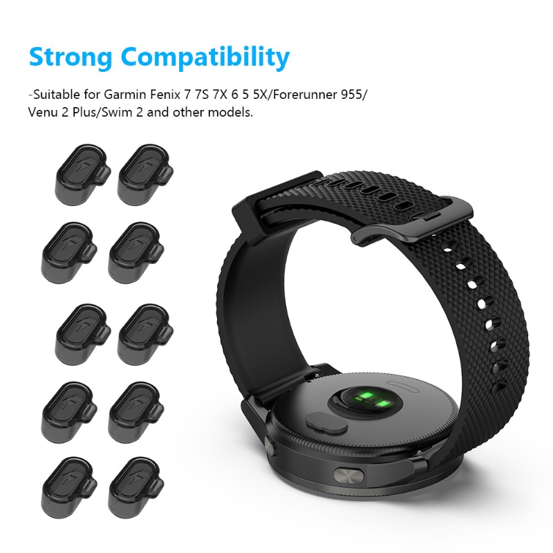 10pcs/bag Compact High Quality Tahan Lama TPU Colokan Debu Lembut Halus Port Pengisian Portabel Pelindung Tahan Debu Untuk Garmin Fenix6 Pro/Fenix7
