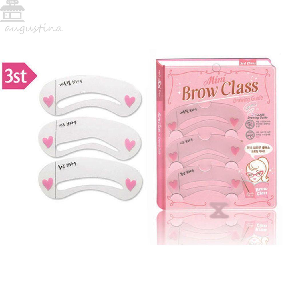 Agustina Up Set Reusable Stencils with Grooming Stencil Kit Gaya Template Pembentuk Alis