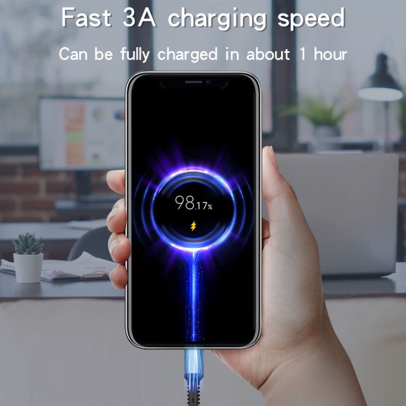 Kabel Fast Charging Kabel Data Braided TYPE-C Kabel Cas Telepon Baja USB Micro USB TYPE-C Kabel Data Untuk iPhone Android