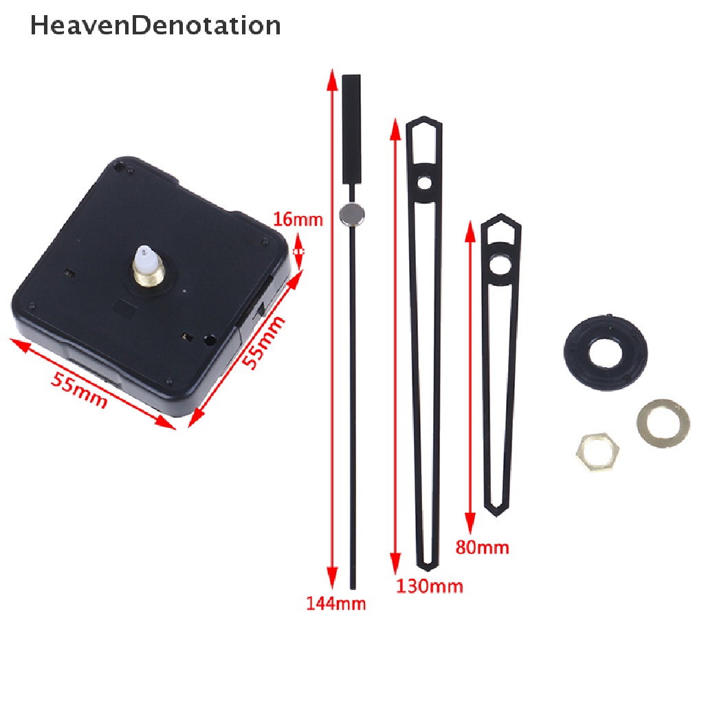 [HeavenDenotation] Jam Dinding Movement Mechanism Perbaikan DIY Part Kit Gold Shaft Panjang HDV