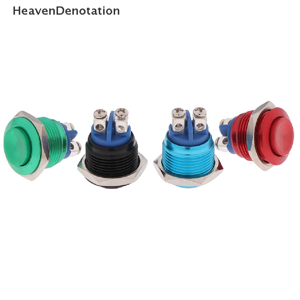 [HeavenDenotation] 1pc Saklar Tombol Tekan Momentary 16mm Waterproof Mount Button Switch HDV