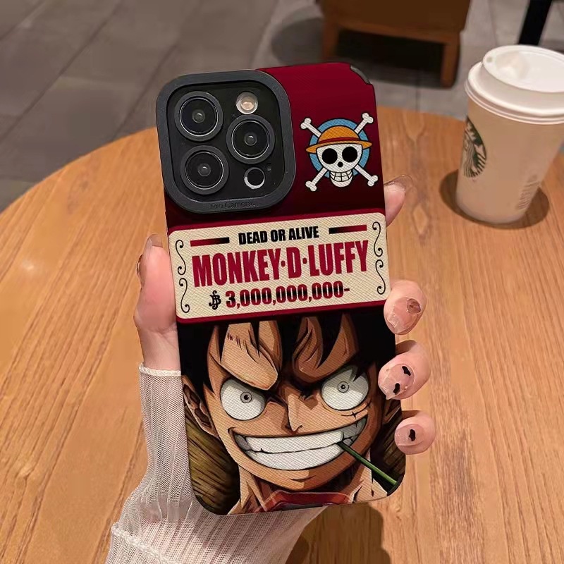 Soft Case Kulit One Piece Luffy Keren iP iPhone 6S 7 8 Plus SE 2020 X XR XS Max11 12 13 14 Pro Max 14 Plus 12 13 Casing Hp Mini Pria Cowok