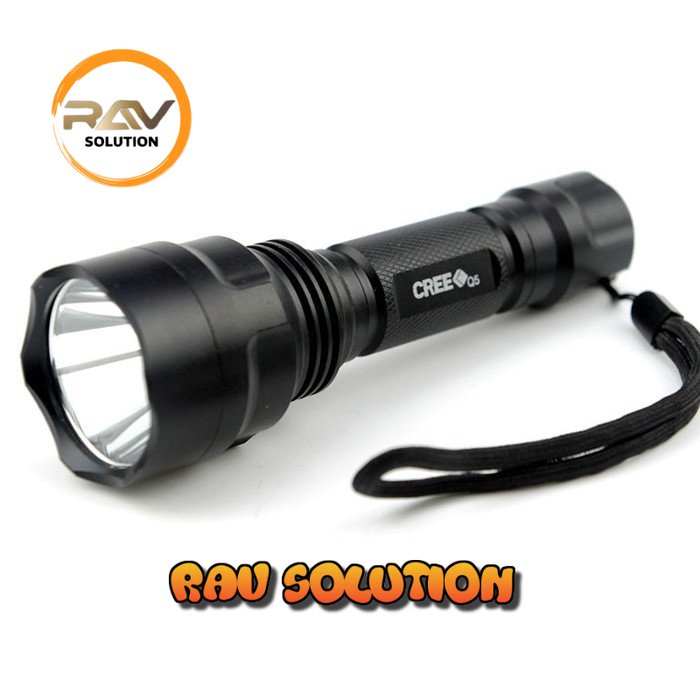 TaffWare C8 Senter LED Flashlight Waterproof Cree Q5 3800 Lumens - SET A RAV SOLUTION