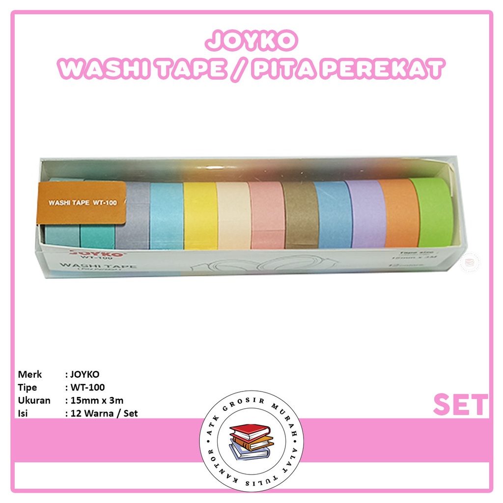 JOYKO - Washi Tape WT-100 Pita Perekat - Set