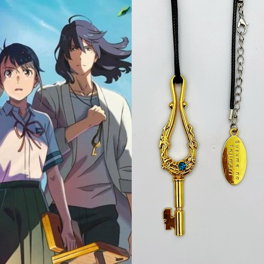 Suzume No Tojimari Kunci Liontin Kalung Anime Cosplay Perhiasan Aksesoris Hadiah