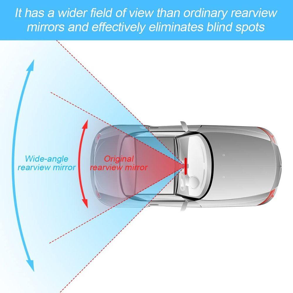 Kaca Spion Mobil Biru Dekorasi Interior Mobil Tidak Mudah Pecah Panorama Sudut Lebar