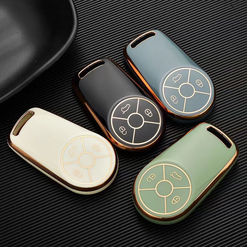 Smart key cover fob case car keyring holder shell Untuk Great Wall Euler Good Cat 2021asli silica gel keychain Aksesoris Kulit